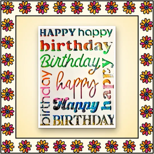 Handmade greeting card: Happy Birthday: typography card