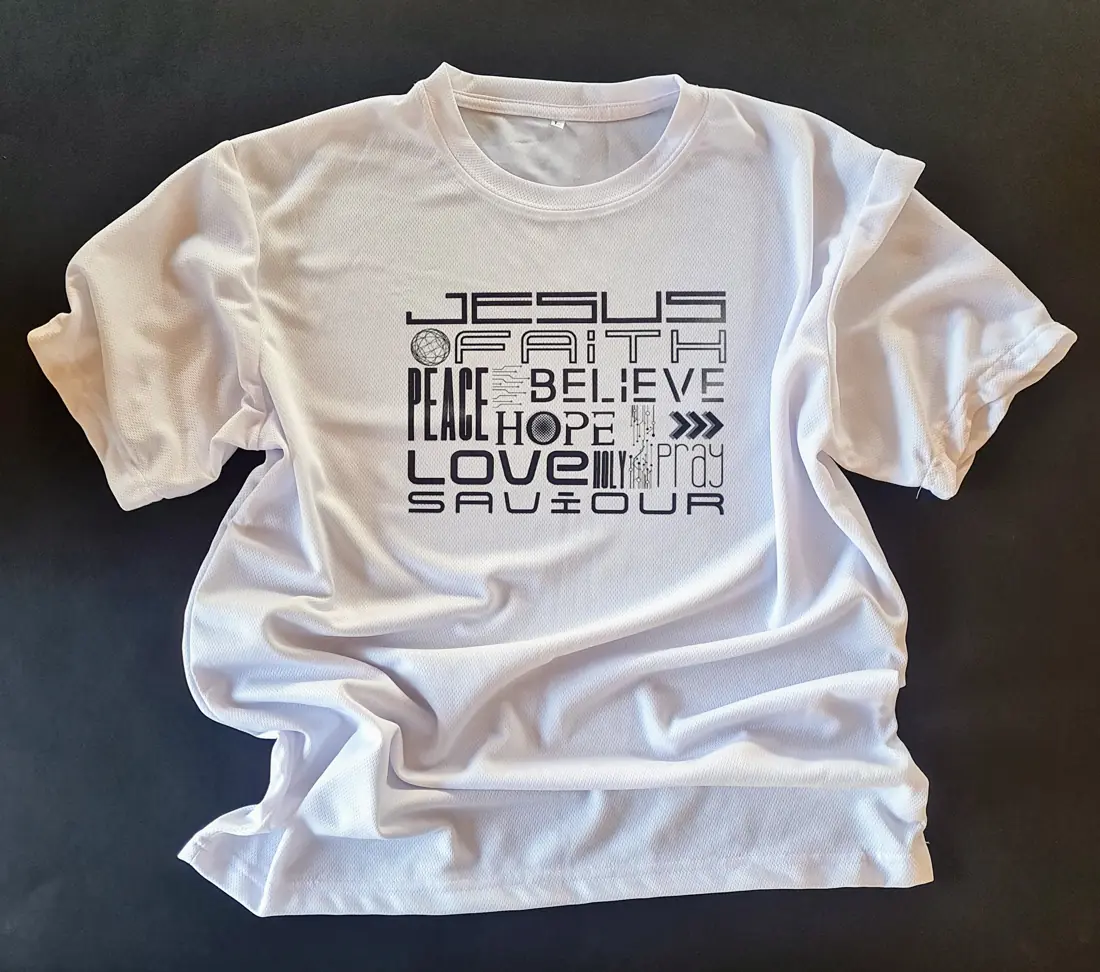 Polyester T-shirts made by Maddy G Designs