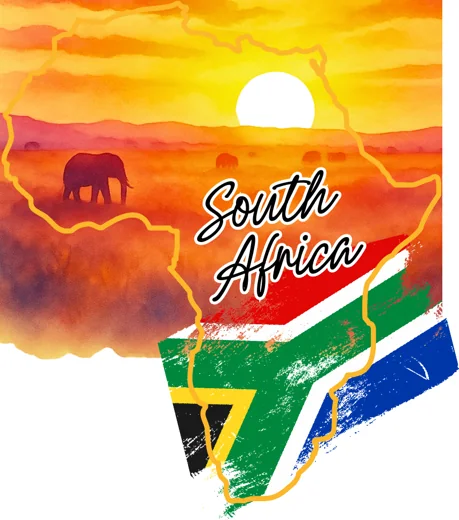 Africa Outline with Flag design