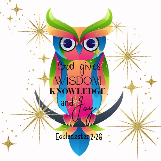 Wisdom, Knowledge & Joy Owl design