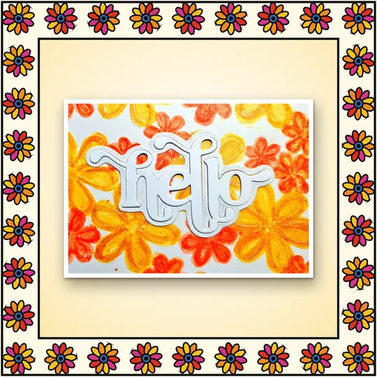 Handmade greeting card: Hello: flowers